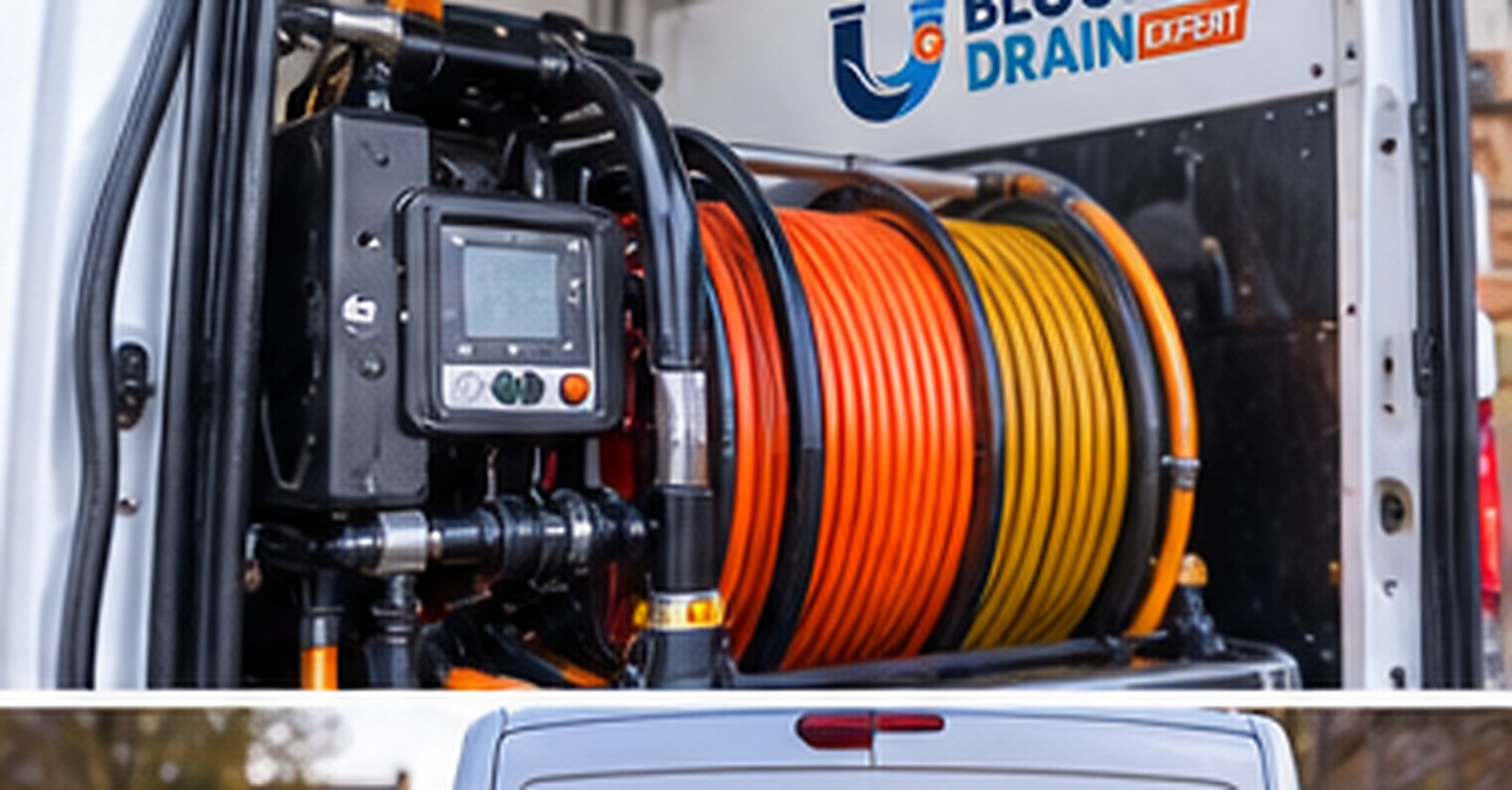Drainage reels and equipment inside BDE van